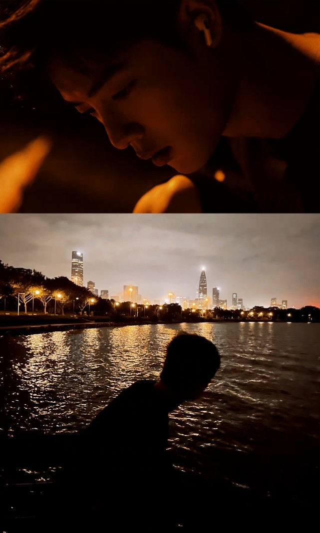 肖战夜晚放风筝vlog伸手不见五指的夜晚,战好调皮啊!