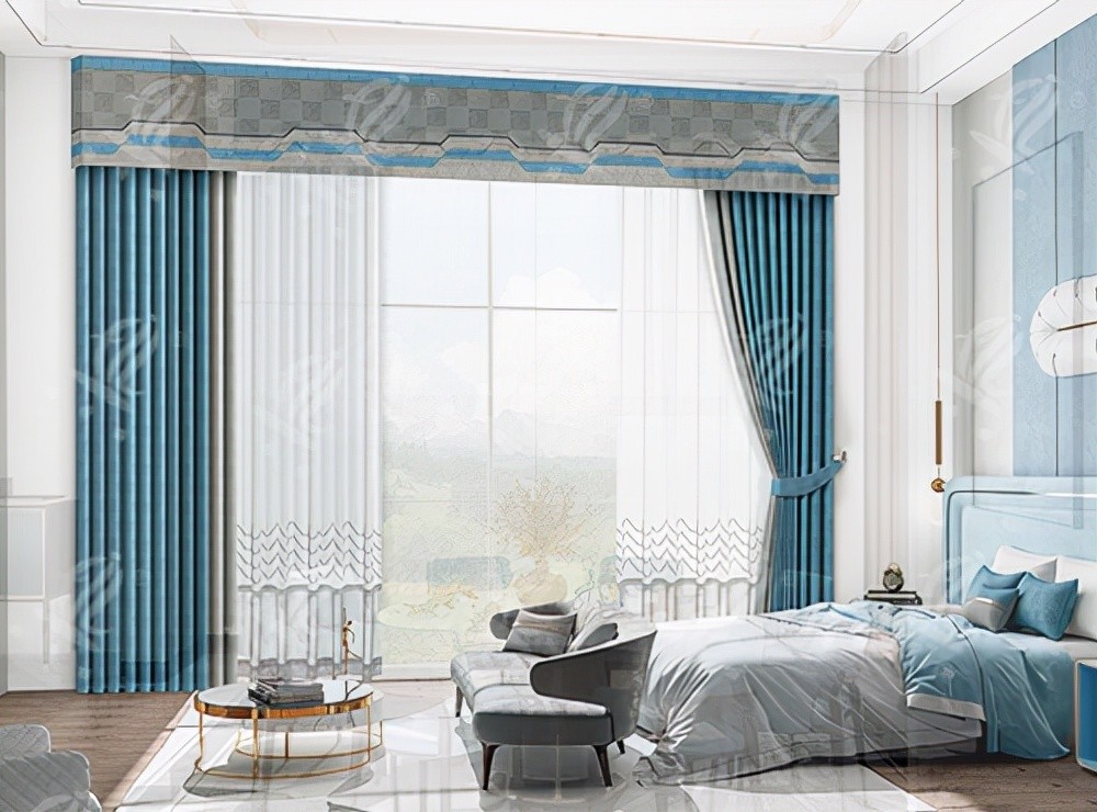 百搭的灰蓝色成品窗帘受欢迎的原因竟然是这些七特丽