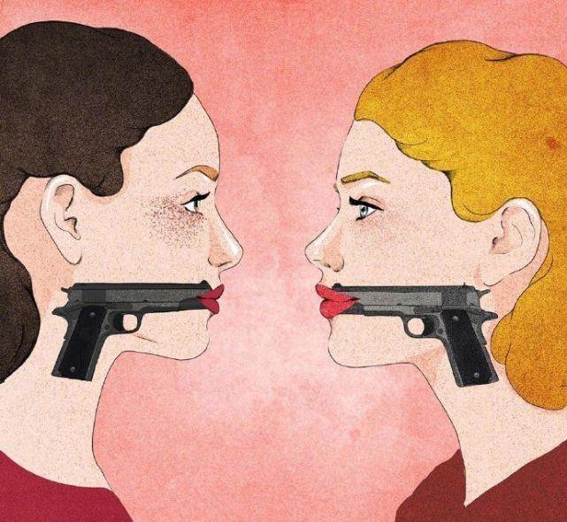 最后的这一幅漫画讽刺意味也非常强烈,讽刺了拜金女的现状.