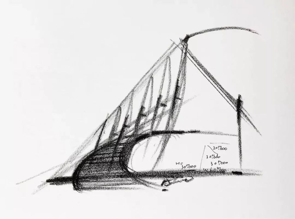 顶级建筑师的手稿,根本看不出这是房子啊