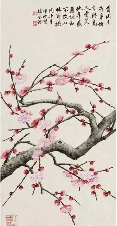 陶冷月 梅花《江梅》南宋 王十朋园林尽摇落,冰雪独相宜.