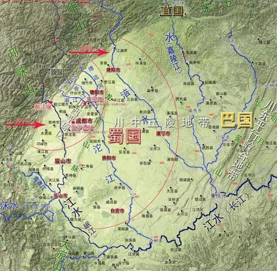 巴国和蜀国地图图片