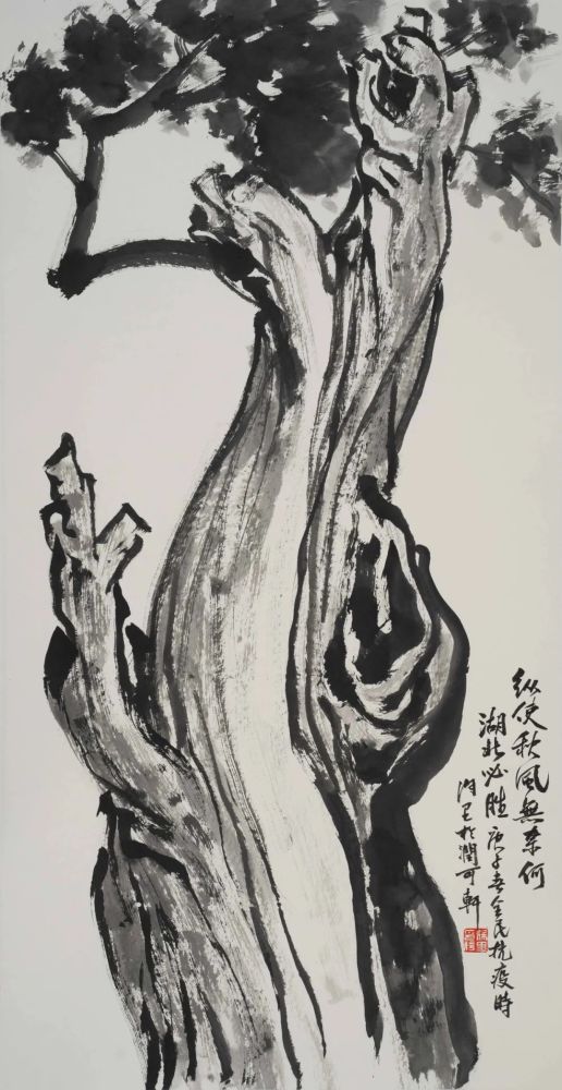 画家徐里庚子年下的胡杨和松柏精神