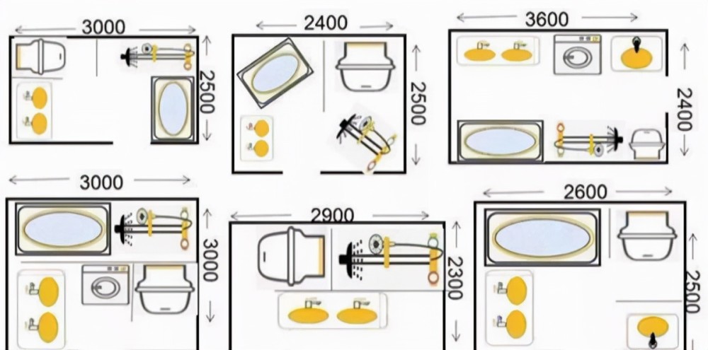 卫生间各户型布局设计黄金布局方案用着更舒适
