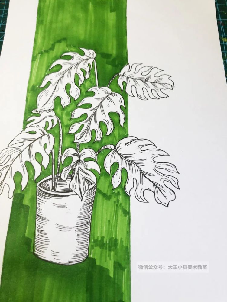 少兒美術匯植物主題創意線描畫課例給你全新的靈感