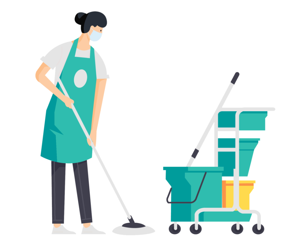 6.每日保洁工作结束后,及时对抹布,喷壶等清洁工具进行清洗消毒处理.