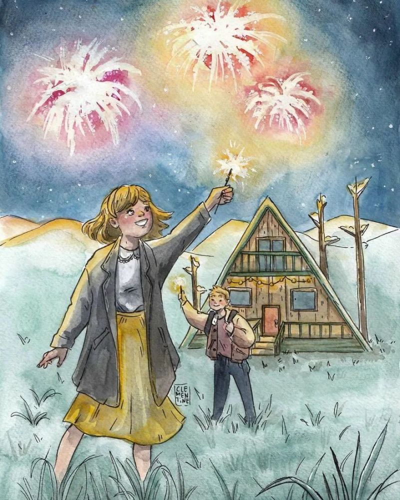 16幅水彩画描绘的幸福场景,网友:这才是向往的生活