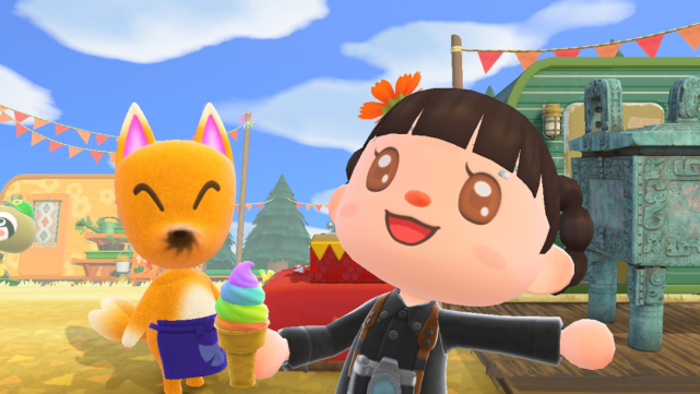 快拿上你的甜甜圈,果汁和岛上的小动物们合照吧!