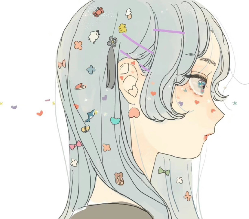 眼里有星星的插画女孩