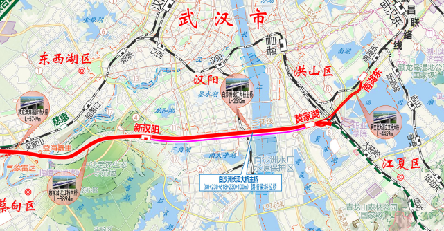 于汉阳区快活岭附近设置汉阳站,出站后线路沿武汉市三环线