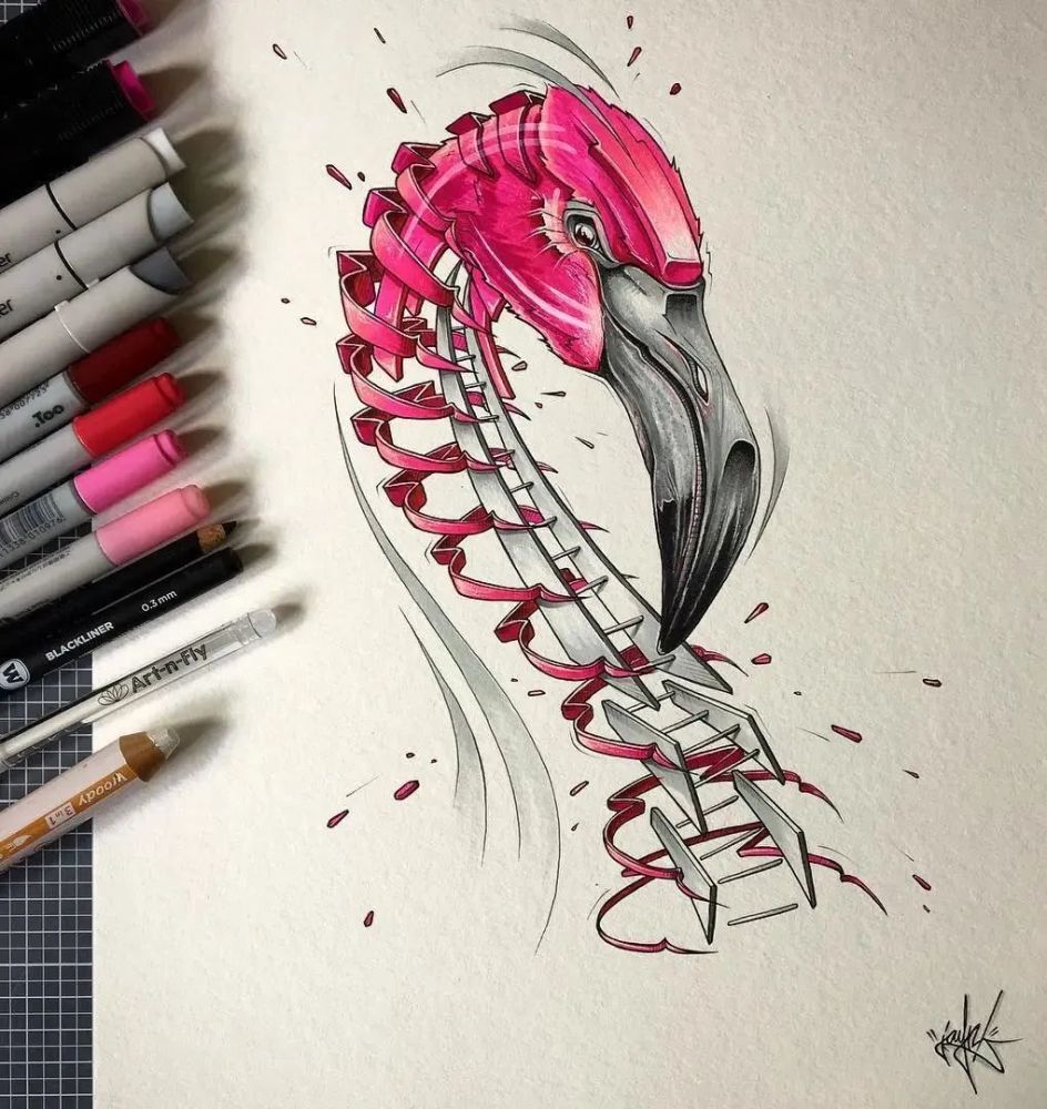 插画家为动物打造外骨骼机械感十足看起来酷炫极了