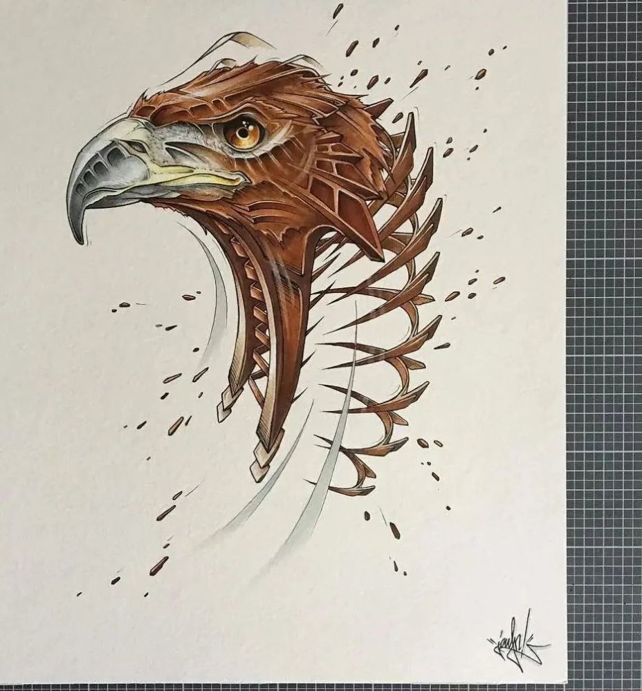 插画家为动物打造外骨骼机械感十足看起来酷炫极了