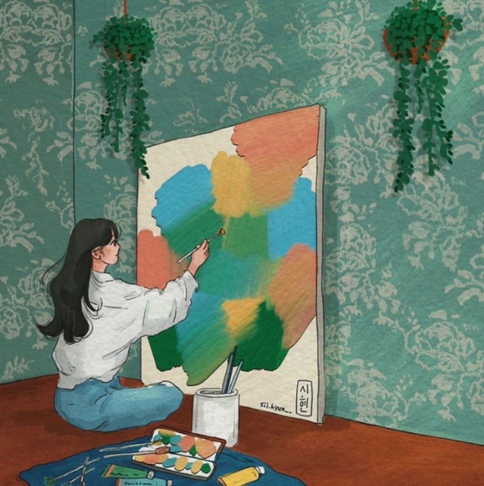 文艺风女生插画头像_腾讯新闻