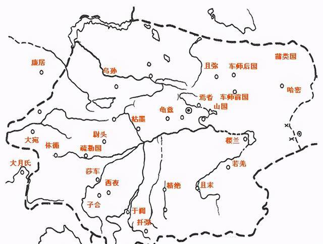 阳关以西,葱岭以东,巴尔喀什湖东,南及新疆广大地区