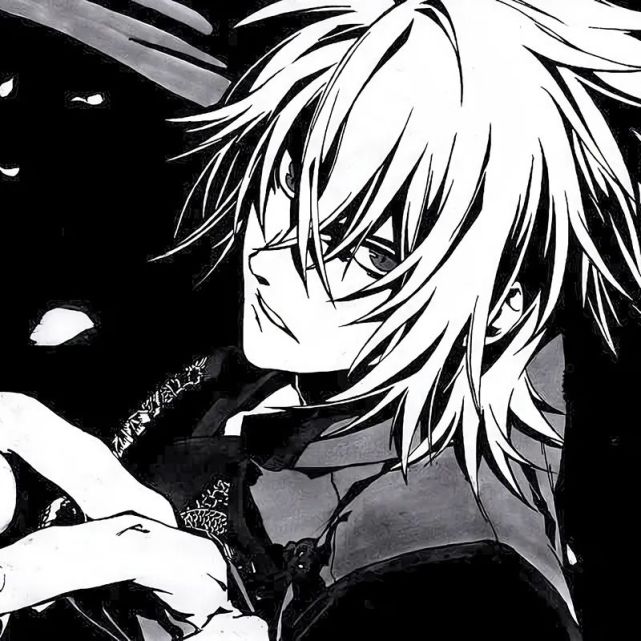 二次元黑白男生头像!