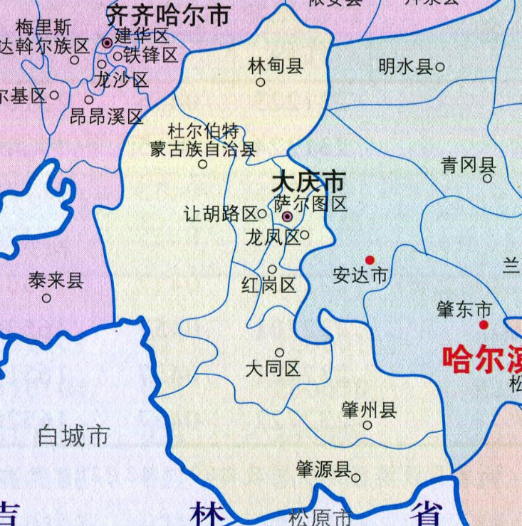 大庆市五区地图图片