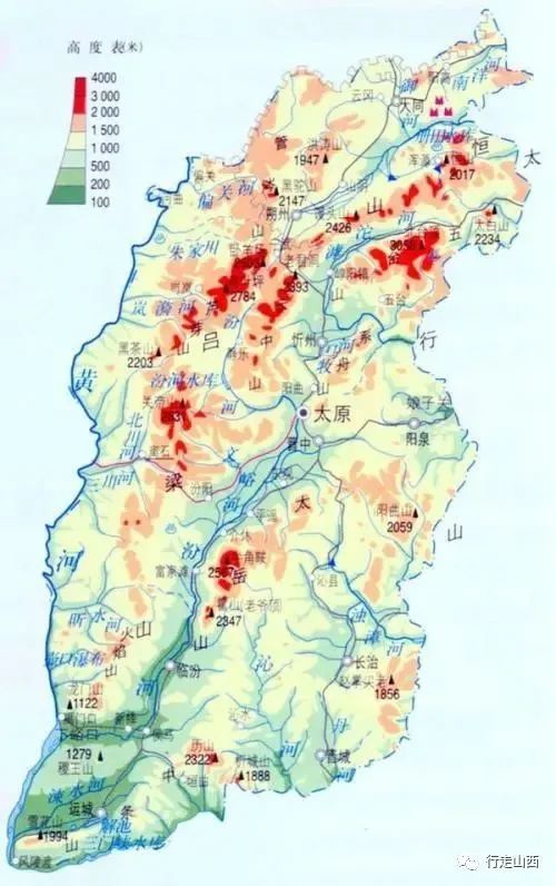 吕梁地区地形图图片