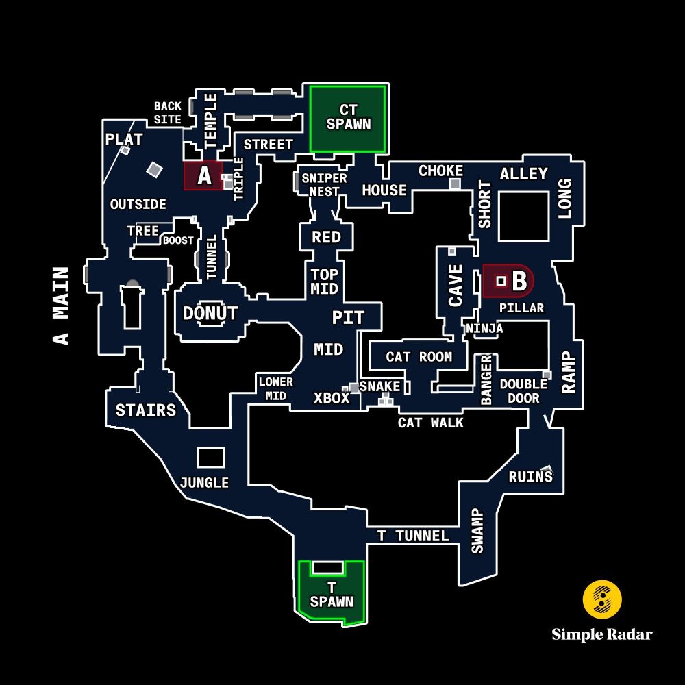 csgo中地图里所有的点位标记