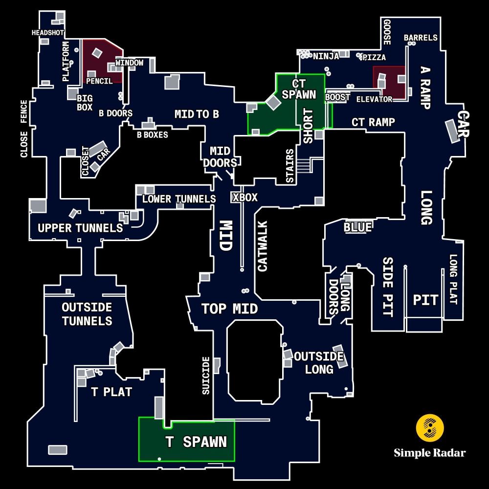 csgo中地图里所有的点位标记