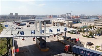 赣州国际陆港首列中亚班列开行.