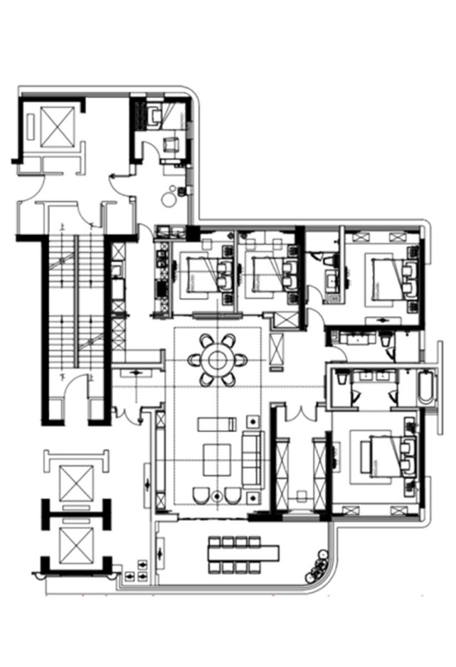 240平方米房屋戶型:四室這個房屋是一個使用面積240平方米的大平層