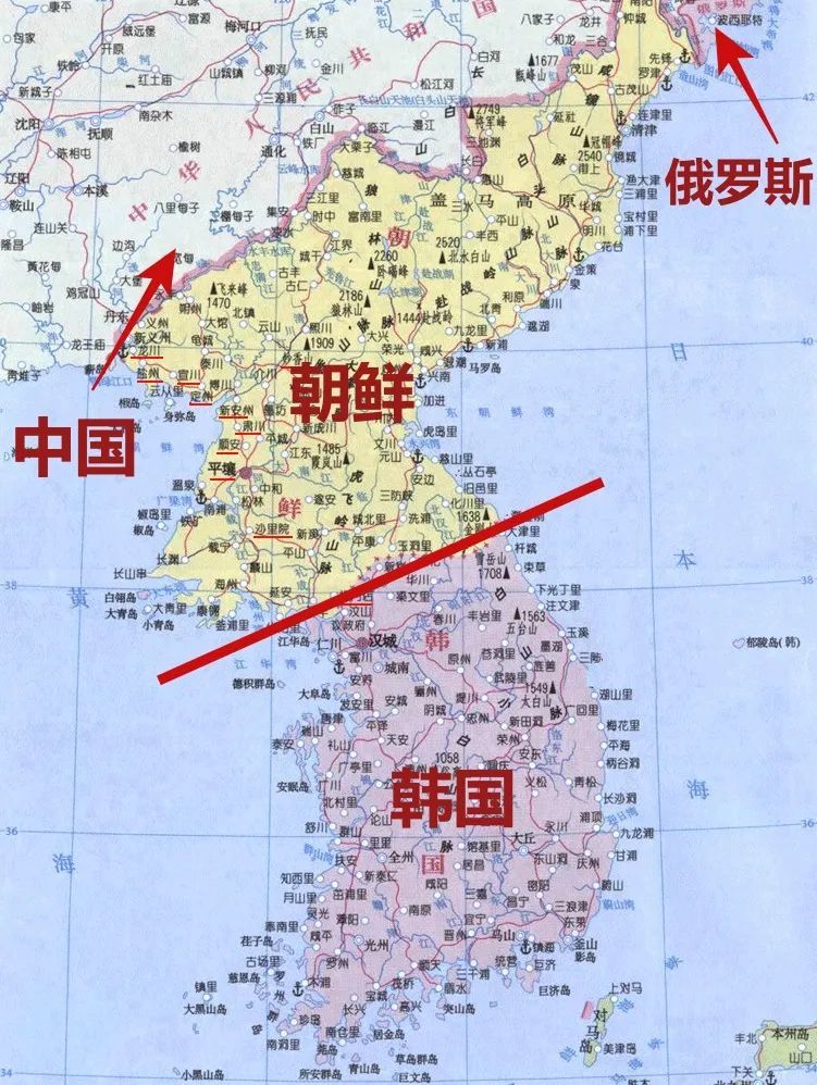 朝鲜半岛地理位置图片