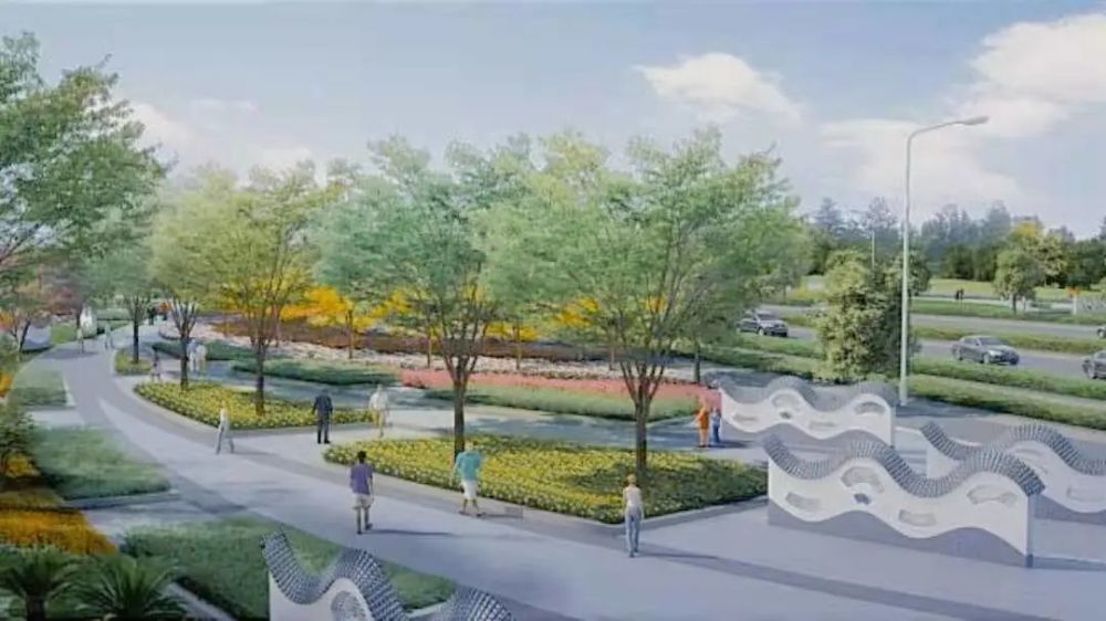 水波段效果圖結語:口袋公園通常位於建築與街道之間,常利用地形與高差