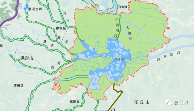 萍河右堤,障水埝堤防(寨裡組團東南部),寨裡西堤,白溝引河左堤,大清河