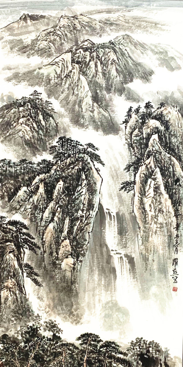 井冈山革命摇篮论罗燕山水画时代风貌