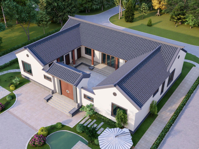 别墅,7室3厅1厨4卫,主体造价30万左右现代合院住宅有三合院和四合院