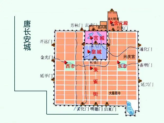 东市和西市在长安的位置图