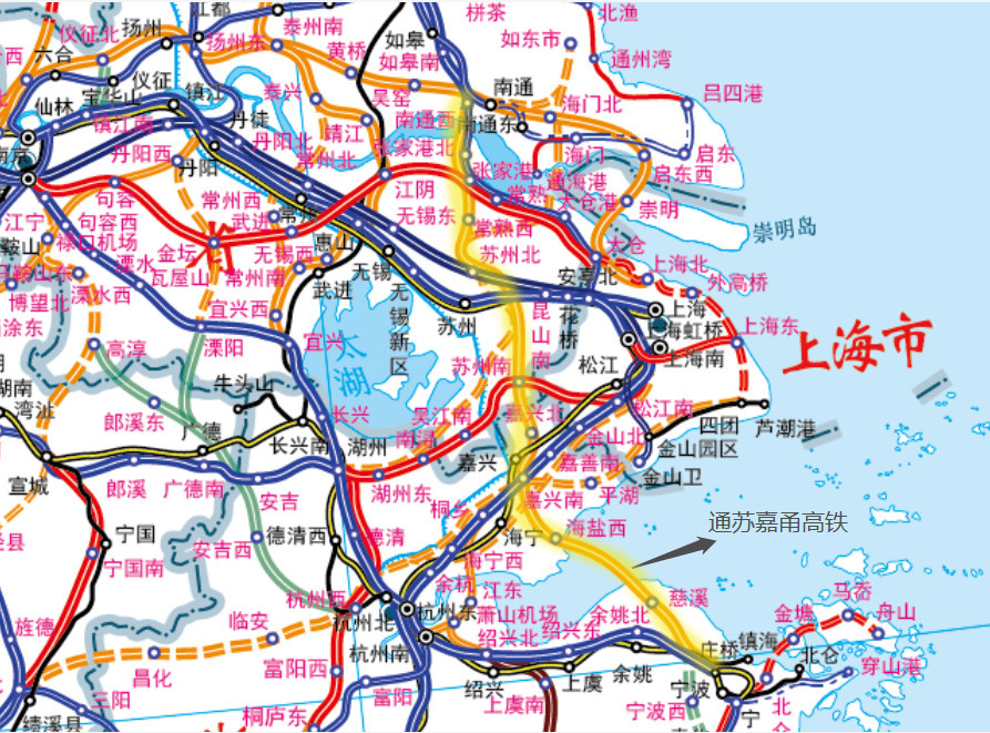 通苏嘉甬高铁通苏嘉甬高铁:南通至苏州至嘉兴至宁波铁路在浙江省境内