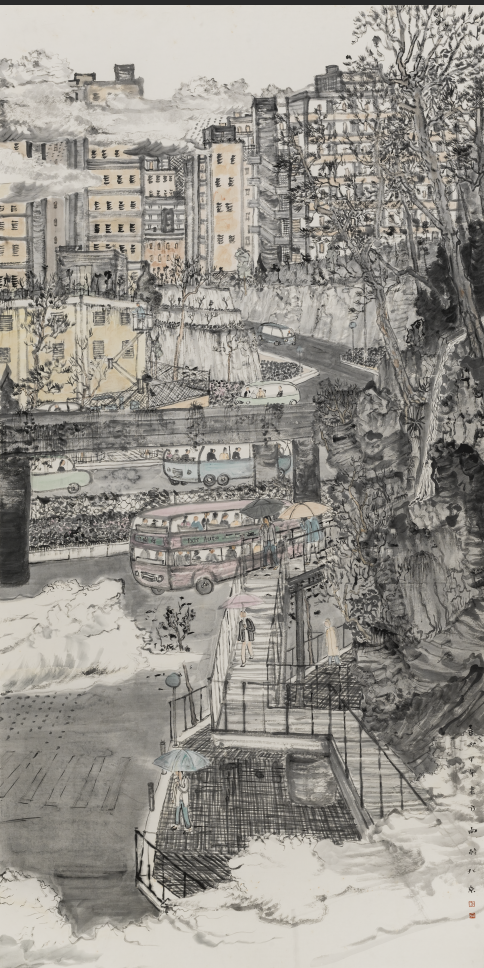 岭南画家方向的"城市山水",来感受一下山水画的不同画风