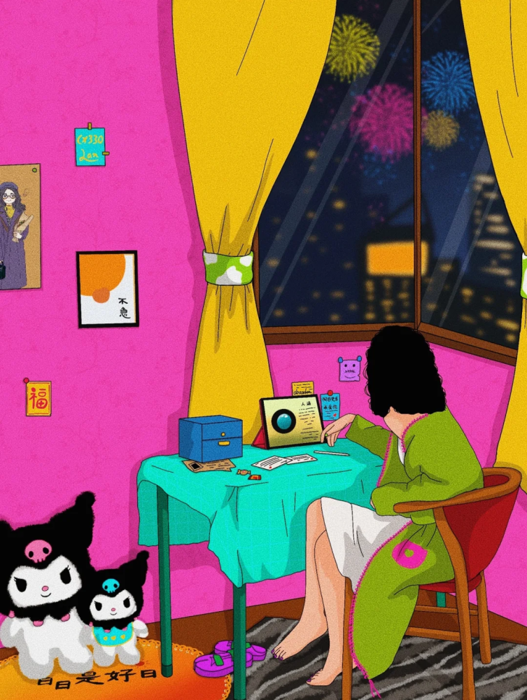 插画分享享受独处的时光