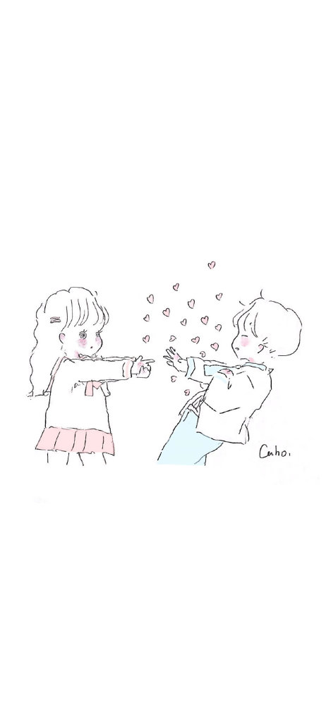 情侣简约手绘壁纸