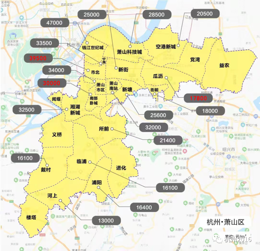 2021年杭州新房限價地圖出爐最多上漲2000元㎡