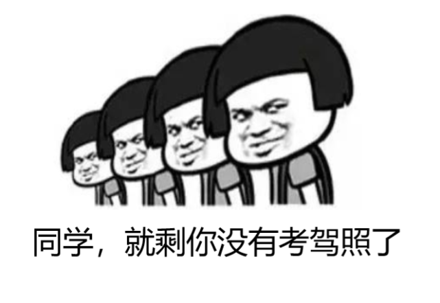 表情看着别的小伙伴都开车回家却还有许多小伙伴没拿到驾照眼看着就要