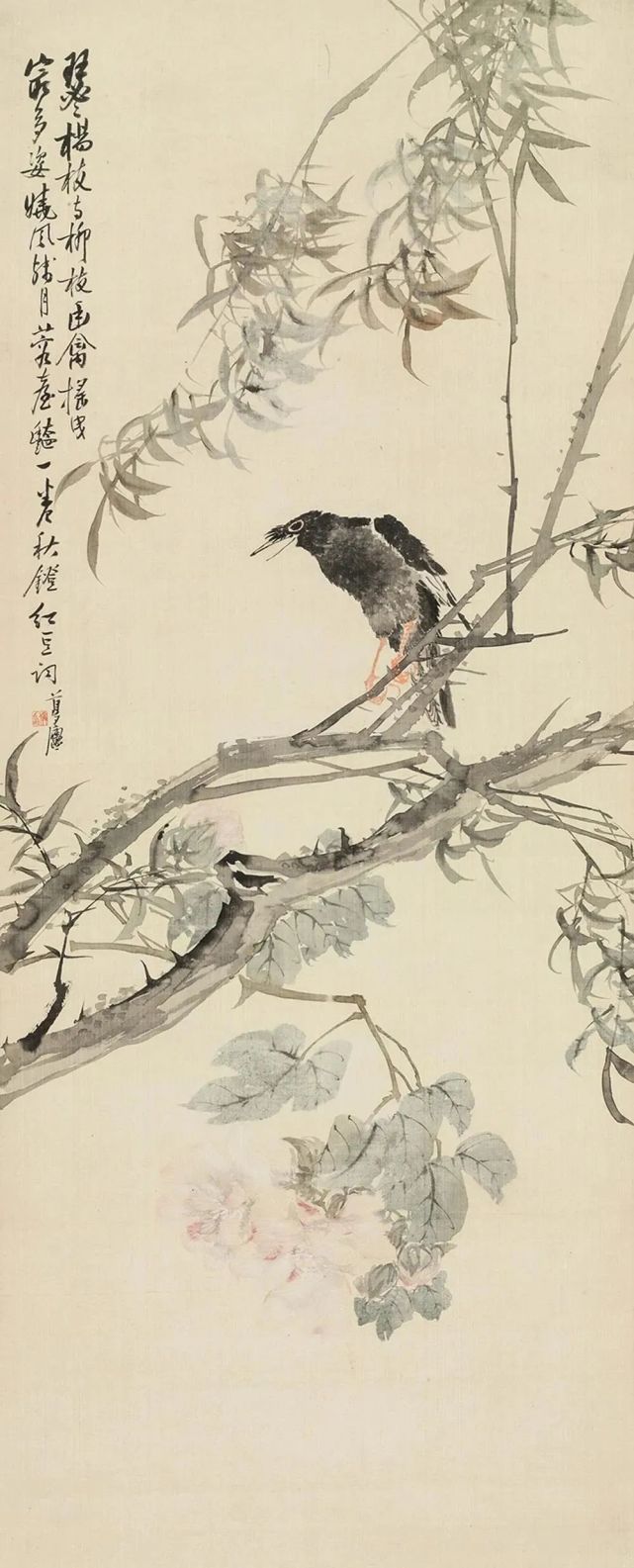 他的花鸟画淡雅清新，别有韵味！