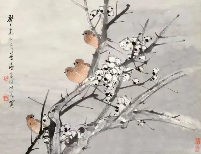 他的花鸟画淡雅清新，别有韵味！