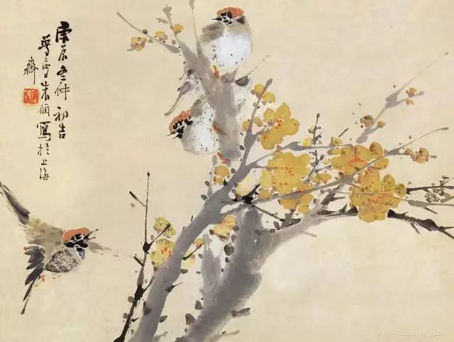 他的花鸟画淡雅清新，别有韵味！