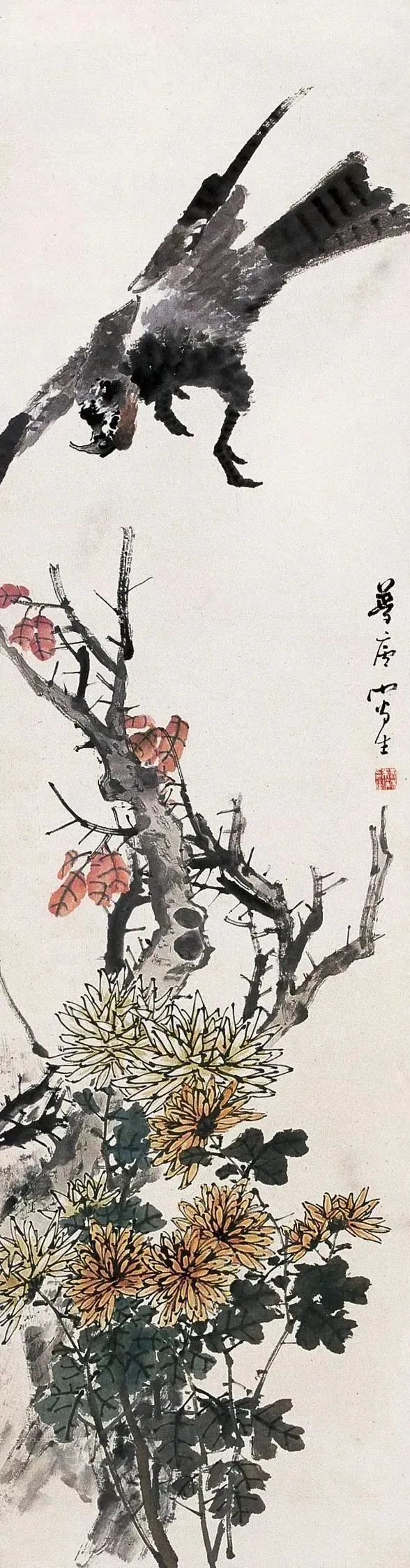他的花鸟画淡雅清新，别有韵味！