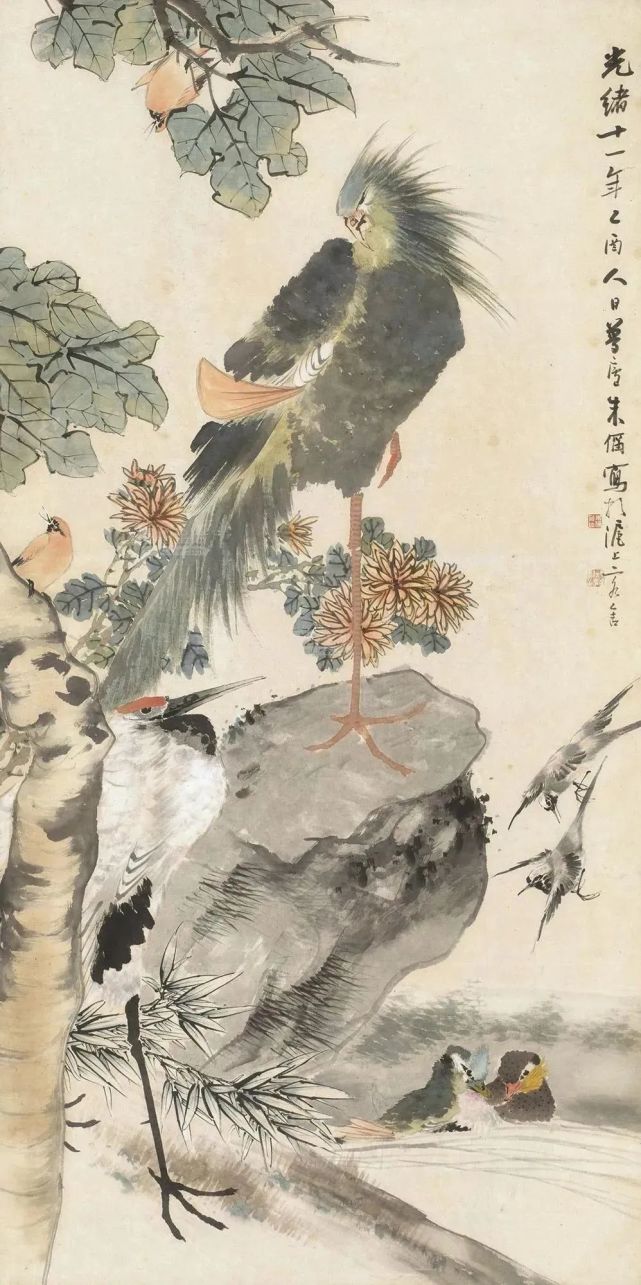 他的花鸟画淡雅清新，别有韵味！