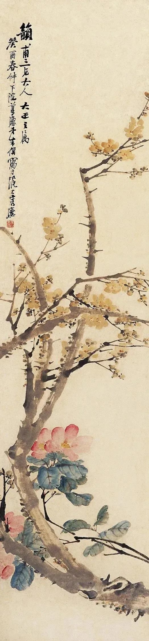 他的花鸟画淡雅清新，别有韵味！