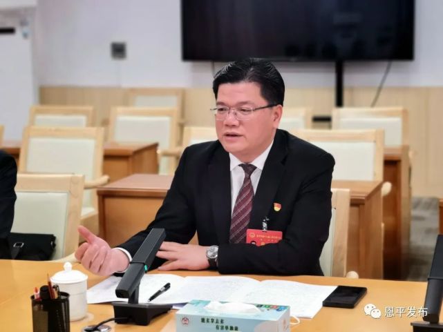 11月24日下午,恩平市委书记黎沛荣与东成代表团的代表一起审议《恩平