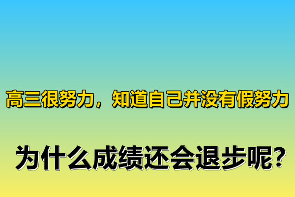 高三很努力,知道自己并没有假努力,为什么成绩还会退步呢?