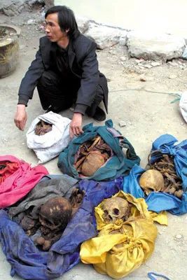 杨锦玉从坟墓里盗掘的人体尸骨.