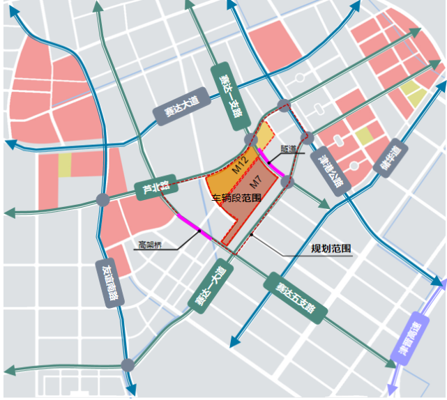 該項目位於西青區大寺鎮,長約1.12km,寬約0.78km,佔32公頃.