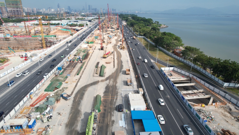 深圳滨海大道改造工程兼穗莞深城际超级总部站围护结构闭合