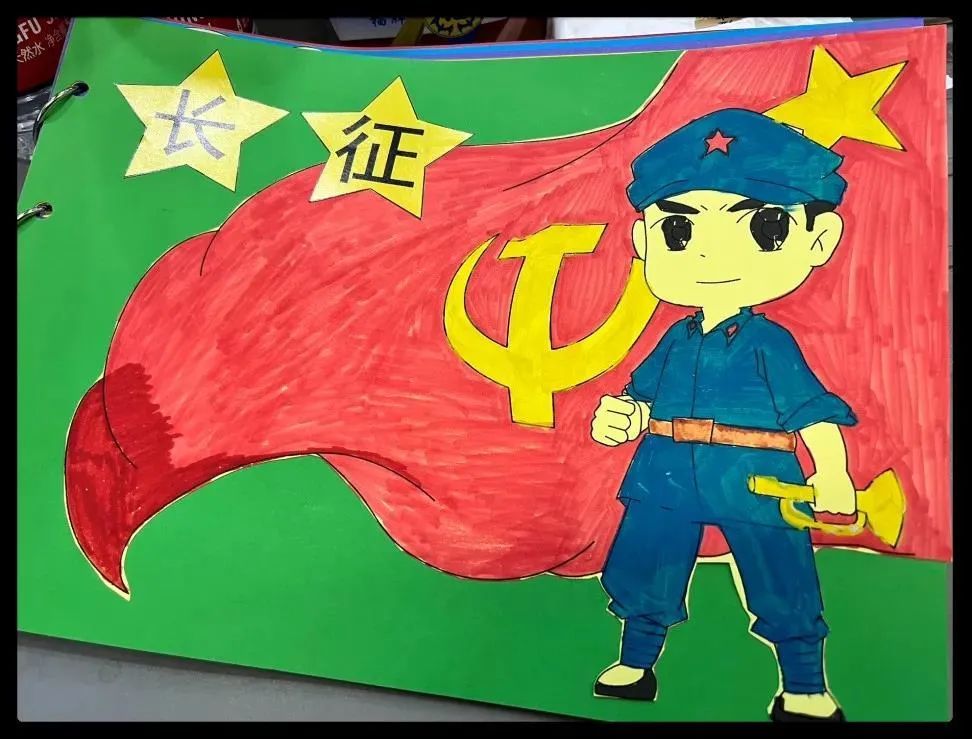红军主题绘画儿童画图片