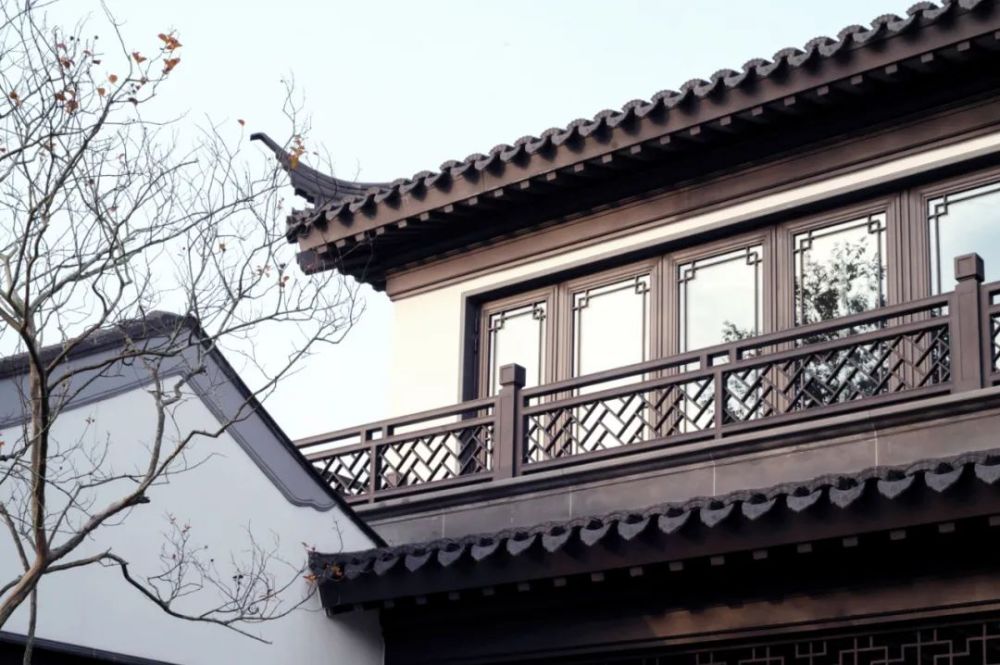 中式建筑屋檐下挂图片